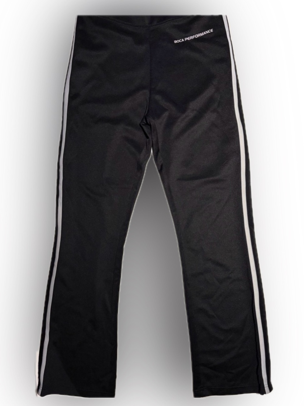 Woman’s Boca Athletic Side-Stripe Track Pants in Classic Black Size 10-12